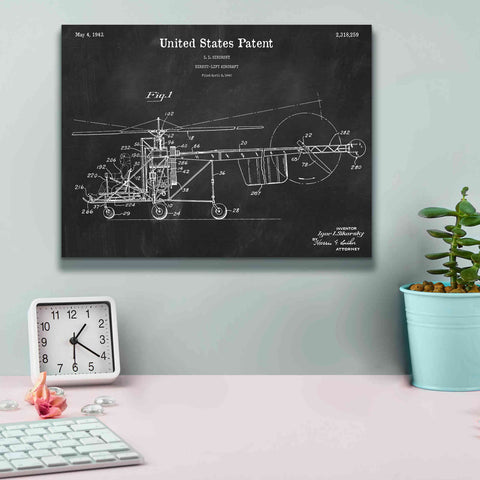 Image of 'Direct-Lift Aircraft Blueprint Patent Chalkboard,' Canvas Wall Art,16 x 12