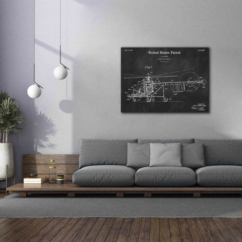 Image of 'Direct-Lift Aircraft Blueprint Patent Chalkboard,' Canvas Wall Art,54 x 40