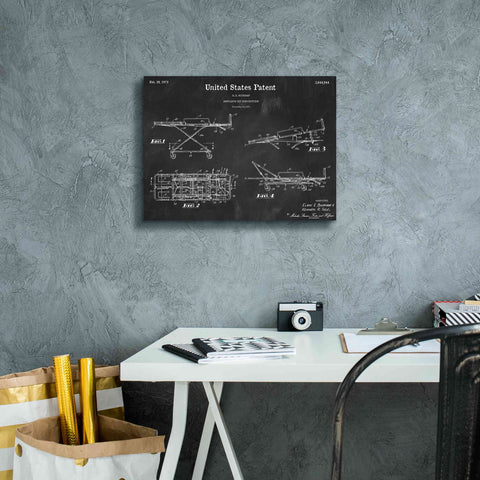 Image of 'EMT Stretcher Blueprint Patent Chalkboard,' Canvas Wall Art,16 x 12
