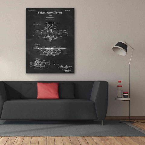 Image of 'Amphibian Aircraft Blueprint Patent Chalkboard,' Canvas Wall Art,40 x 54