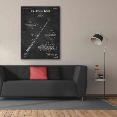 Image of 'Billard Cue Blueprint Patent Chalkboard,' Canvas Wall Art,40 x 54