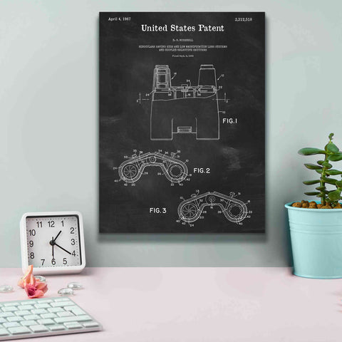 Image of 'Binoculars Blueprint Patent Chalkboard,' Canvas Wall Art,12 x 16