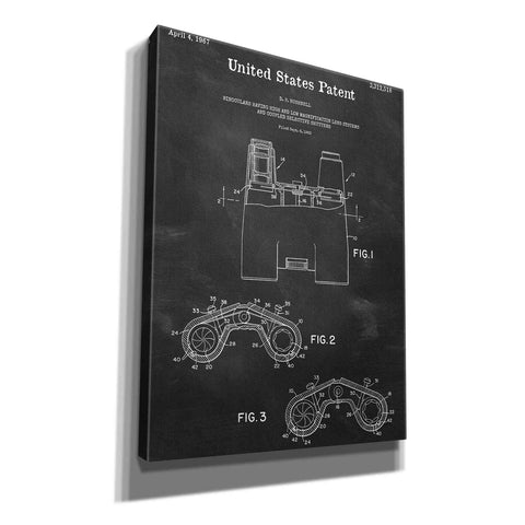 Image of 'Binoculars Blueprint Patent Chalkboard,' Canvas Wall Art,12x16x1.1x0,18x26x1.1x0,26x34x1.74x0,40x54x1.74x0