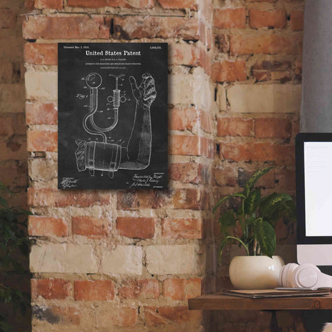Image of 'Blood Pressure Pump Blueprint Patent Chalkboard,' Canvas Wall Art,12 x 16