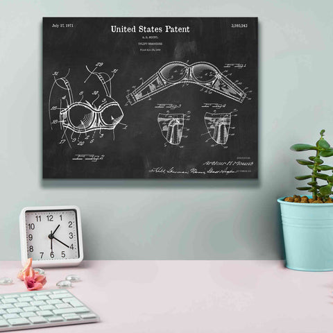 Image of 'Push-up Bra Blueprint Patent Chalkboard,' Canvas Wall Art,16 x 12