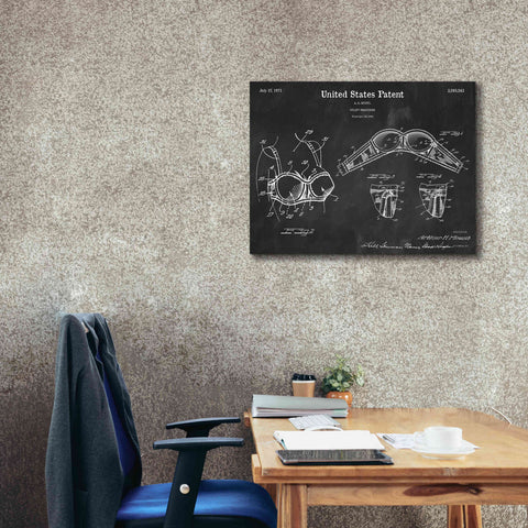 Image of 'Push-up Bra Blueprint Patent Chalkboard,' Canvas Wall Art,34 x 26