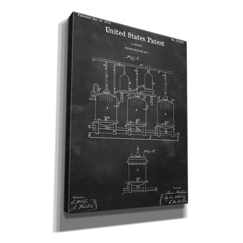 Image of 'Brewing Beer and Ale Blueprint Patent Chalkboard,' Canvas Wall Art,12x16x1.1x0,18x26x1.1x0,26x34x1.74x0,40x54x1.74x0