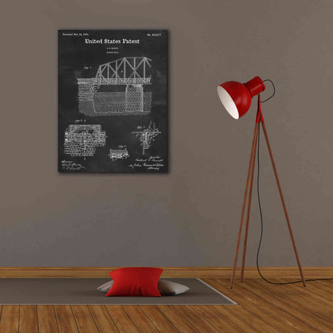 Image of 'Bridge Gate Blueprint Patent Chalkboard,' Canvas Wall Art,26 x 34