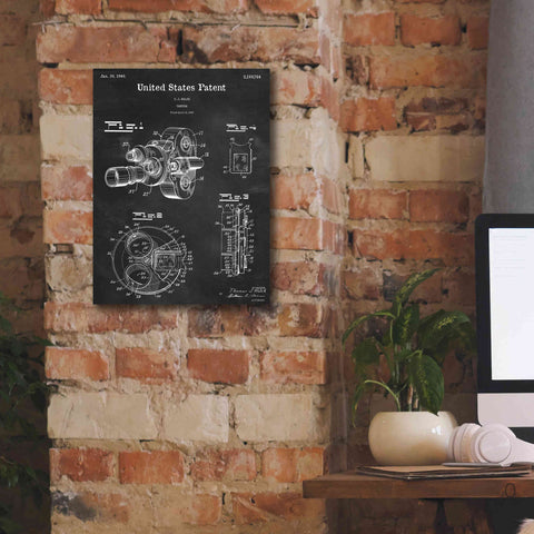 Image of 'Film Camera Blueprint Patent Chalkboard,' Canvas Wall Art,12 x 16