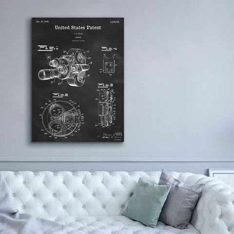 Image of 'Film Camera Blueprint Patent Chalkboard,' Canvas Wall Art,40 x 54