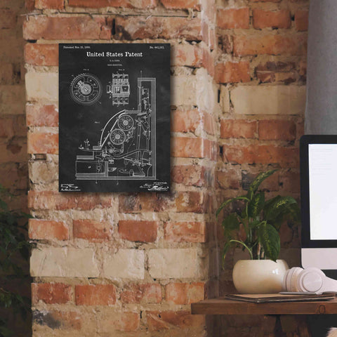 Image of 'Cash Register Blueprint Patent Chalkboard,' Canvas Wall Art,12 x 16