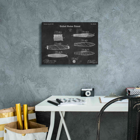 Image of 'Cigar Blueprint Patent Chalkboard,' Canvas Wall Art,16 x 12