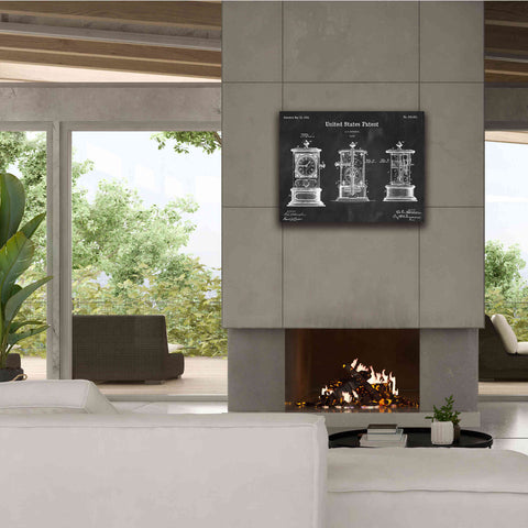 Image of 'Clock Blueprint Patent Chalkboard,' Canvas Wall Art,34 x 26