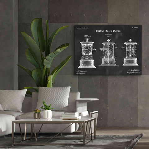 Image of 'Clock Blueprint Patent Chalkboard,' Canvas Wall Art,54 x 40