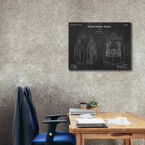 Image of 'Military Coat Blueprint Patent Chalkboard,' Canvas Wall Art,34 x 26