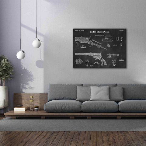 Image of 'Colt Revolver Blueprint Patent Chalkboard,' Canvas Wall Art,54 x 40