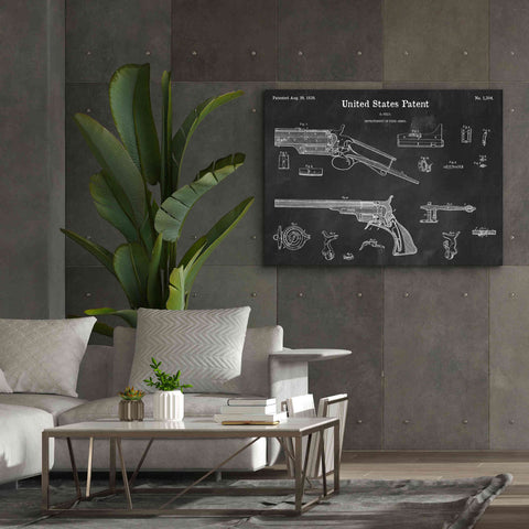 Image of 'Colt Revolver Blueprint Patent Chalkboard,' Canvas Wall Art,54 x 40