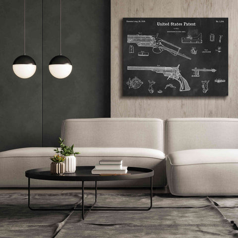 Image of 'Colt Revolver Blueprint Patent Chalkboard,' Canvas Wall Art,54 x 40