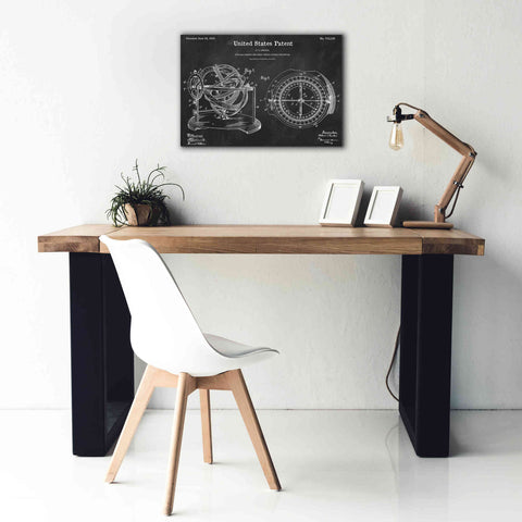 Image of 'Stellar Compass Blueprint Patent Chalkboard,' Canvas Wall Art,26 x 18