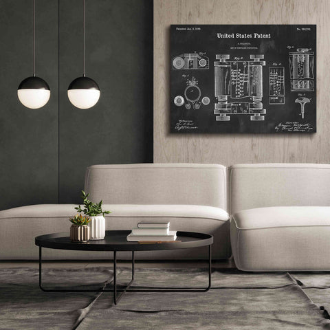 Image of 'Tubular Machine Blueprint Patent Chalkboard,' Canvas Wall Art,54 x 40