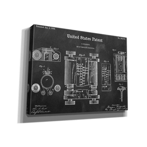 Image of 'Tubular Machine Blueprint Patent Chalkboard,' Canvas Wall Art,16x12x1.1x0,26x18x1.1x0,34x26x1.74x0,54x40x1.74x0