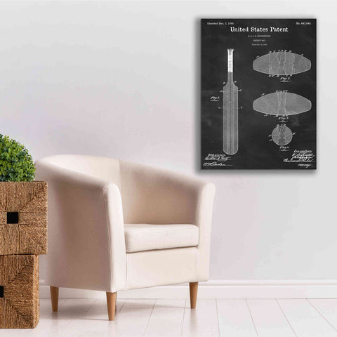 Image of 'Cricket Bat Blueprint Patent Chalkboard,' Canvas Wall Art,26 x 34