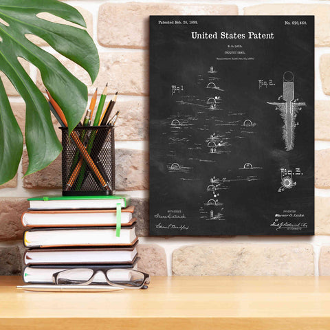 Image of 'Croquet Blueprint Patent Chalkboard,' Canvas Wall Art,12 x 16