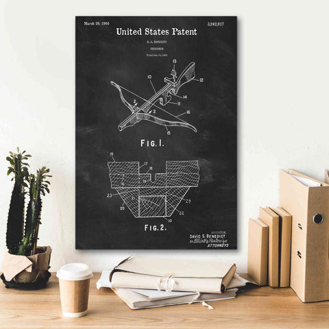 Image of 'Crossbow Blueprint Patent Chalkboard,' Canvas Wall Art,18 x 26