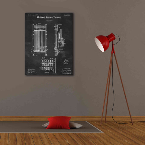 Image of 'Cue Rack Blueprint Patent Chalkboard,' Canvas Wall Art,26 x 34
