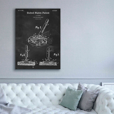Image of 'Curling Broom Blueprint Patent Chalkboard,' Canvas Wall Art,40 x 54