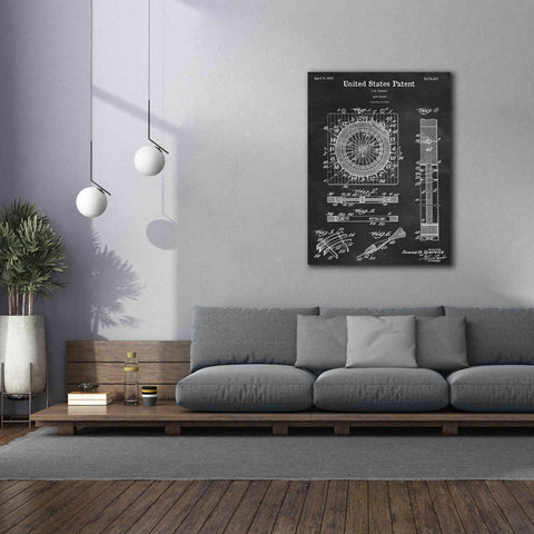 Image of 'Darts Game Blueprint Patent Chalkboard,' Canvas Wall Art,40 x 54