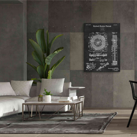Image of 'Darts Game Blueprint Patent Chalkboard,' Canvas Wall Art,40 x 54
