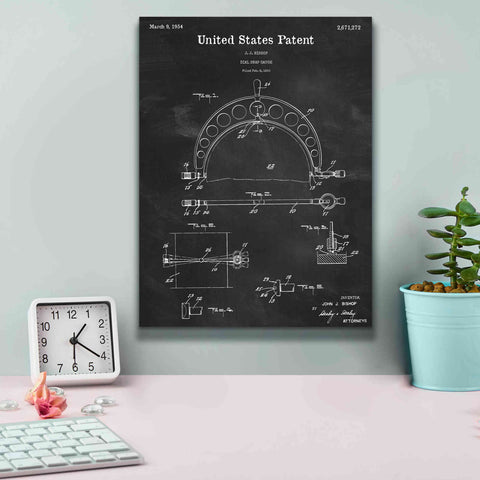Image of 'Dial Snap Gauge Blueprint Patent Chalkboard,' Canvas Wall Art,12 x 16