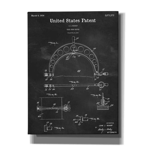 Image of 'Dial Snap Gauge Blueprint Patent Chalkboard,' Canvas Wall Art,12x16x1.1x0,18x26x1.1x0,26x34x1.74x0,40x54x1.74x0