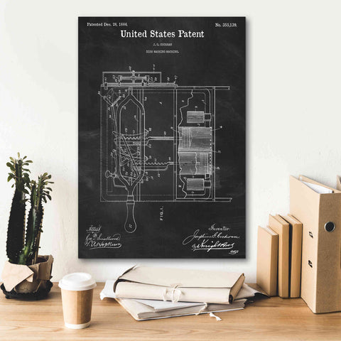 Image of 'Dish Washing Machine Blueprint Patent Chalkboard,' Canvas Wall Art,18 x 26