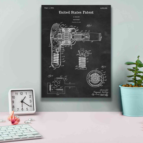 Image of 'Hair Dryer Blueprint Patent Chalkboard,' Canvas Wall Art,12 x 16
