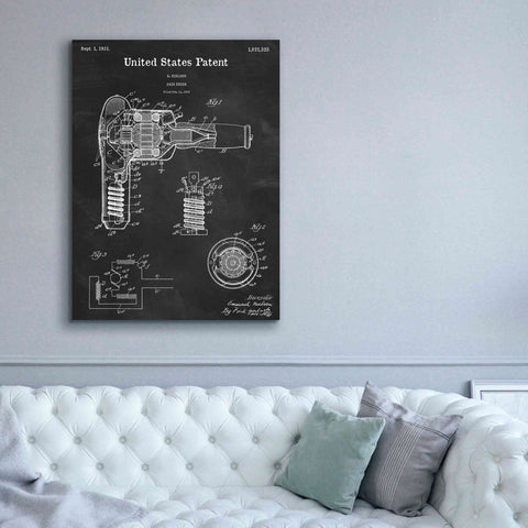 Image of 'Hair Dryer Blueprint Patent Chalkboard,' Canvas Wall Art,40 x 54