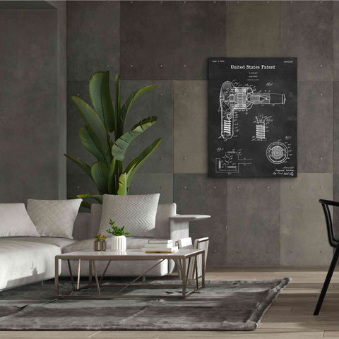 Image of 'Hair Dryer Blueprint Patent Chalkboard,' Canvas Wall Art,40 x 54