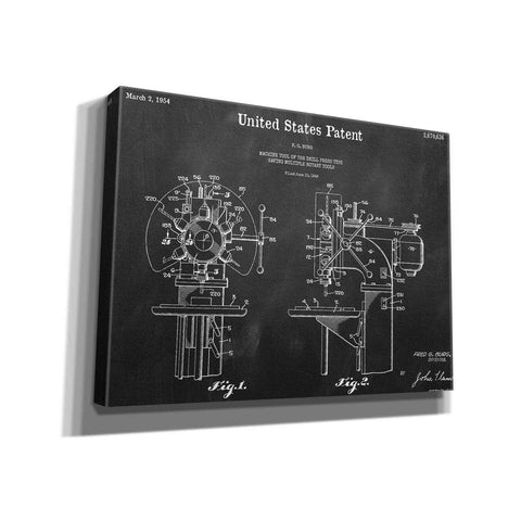 Image of 'Drill Press Blueprint Patent Chalkboard,' Canvas Wall Art,16x12x1.1x0,26x18x1.1x0,34x26x1.74x0,54x40x1.74x0