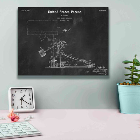 Image of 'Drum Beating Mechanism Blueprint Patent Chalkboard,' Canvas Wall Art,16 x 12