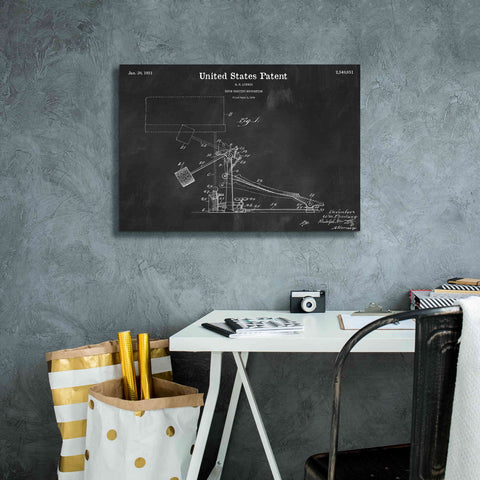 Image of 'Drum Beating Mechanism Blueprint Patent Chalkboard,' Canvas Wall Art,26 x 18