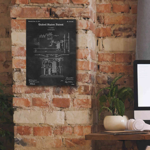 Image of 'Edison Electric Meter Blueprint Patent Chalkboard,' Canvas Wall Art,12 x 16