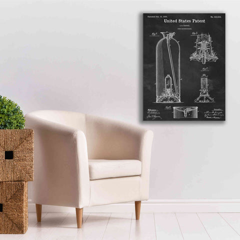 Image of 'Fire Extinguisher Blueprint Patent Chalkboard,' Canvas Wall Art,26 x 34