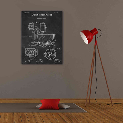 Image of 'Kitchen Mixer Blueprint Patent Chalkboard,' Canvas Wall Art,26 x 34