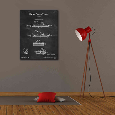 Image of 'Fountain Pen Blueprint Patent Chalkboard,' Canvas Wall Art,26 x 34