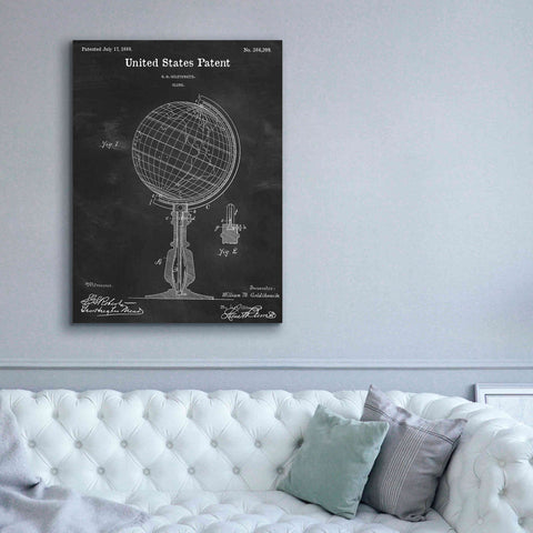 Image of 'globe Blueprint Patent Chalkboard,' Canvas Wall Art,40 x 54