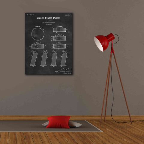 Image of 'Hockey Puck Blueprint Patent Chalkboard,' Canvas Wall Art,26 x 34