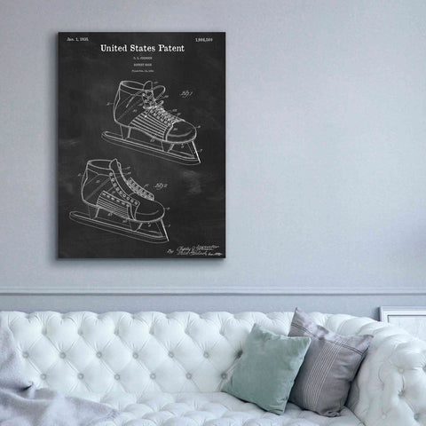 Image of 'Hockey Shoe, 1935 Blueprint Patent Chalkboard,' Canvas Wall Art,40 x 54