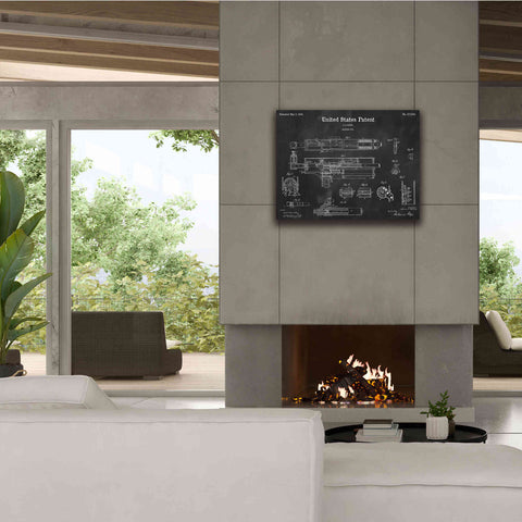 Image of 'Machine Gun Blueprint Patent Chalkboard,' Canvas Wall Art,34 x 26