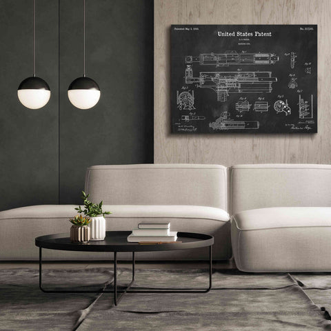 Image of 'Machine Gun Blueprint Patent Chalkboard,' Canvas Wall Art,54 x 40